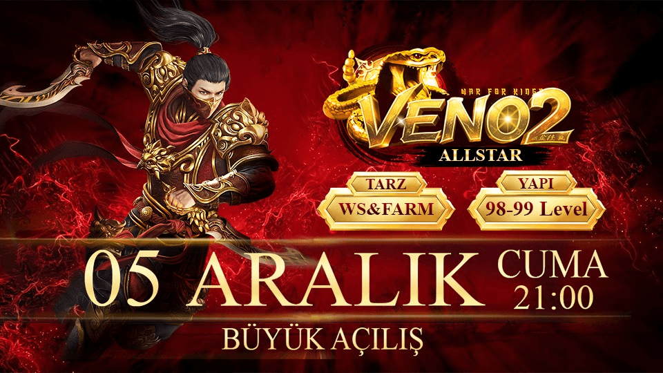 Veno2 Allstar VS'lik Server | 5 Aralık 2025 Açılış! banner