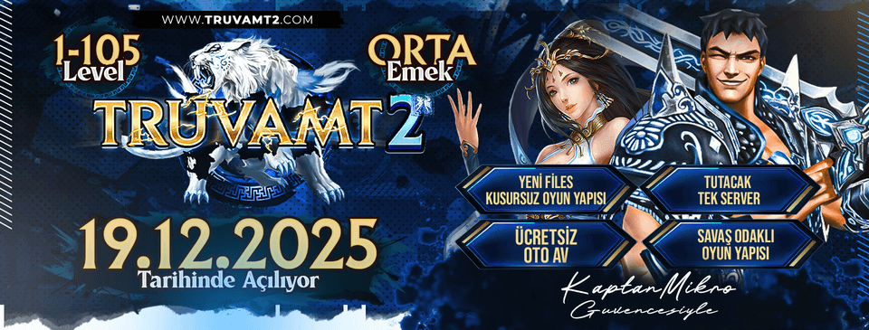 TruvaMT2 1-105 Orta Emek Server - 19 Aralık Cuma Açılıyor banner