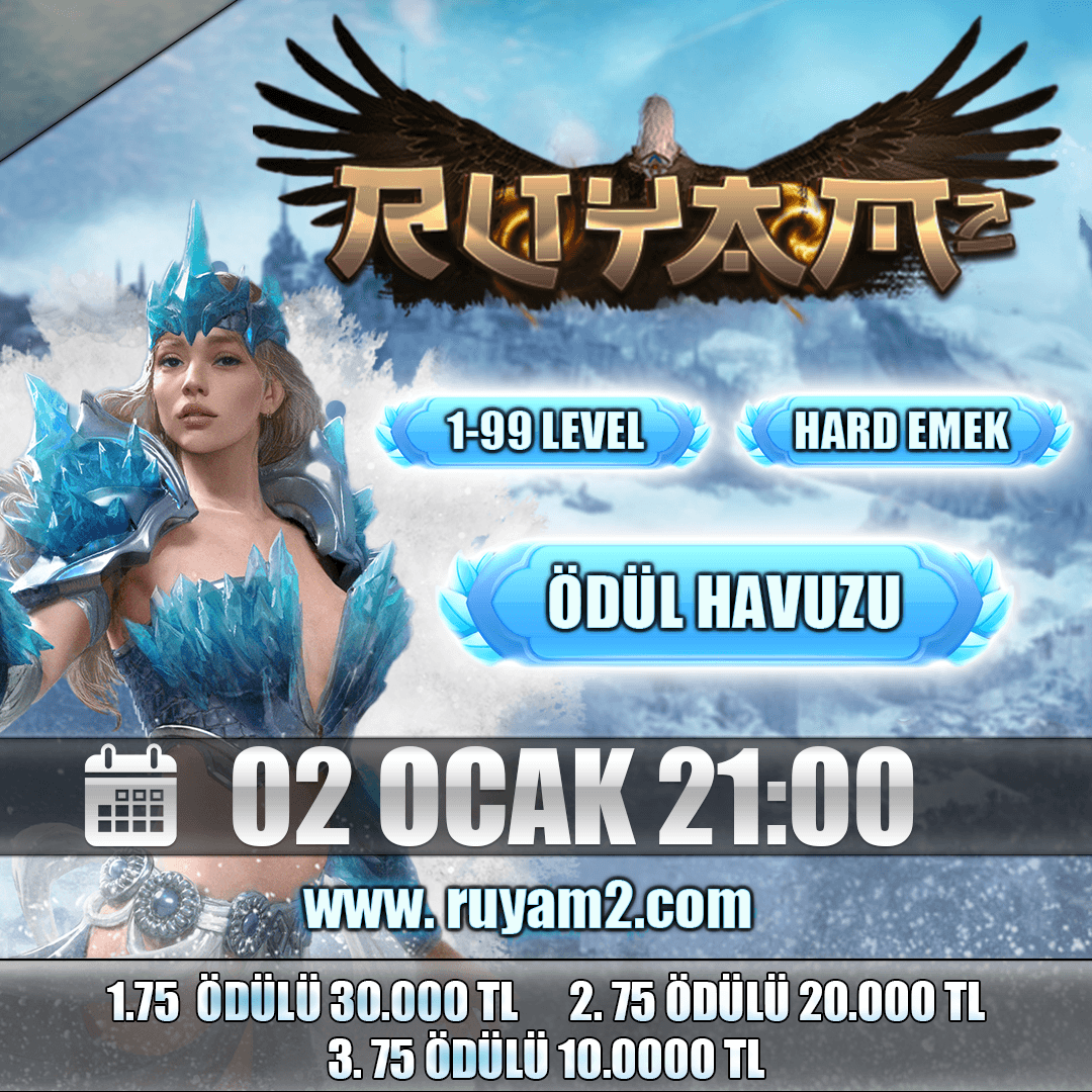 RüyaM2 | 1-99 HardSchool Emek Server | 2 Ocakta açılıyor banner