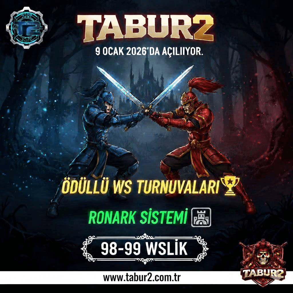 Tabur2 - 98-99 Wslik Pvp Server | 9 Ocak 2026 Açılıyor banner