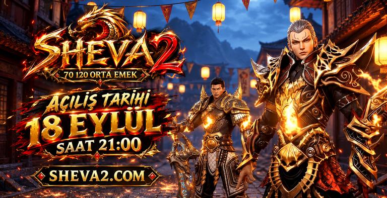 Sheva2 – 70-120 Tek Kat Zindan + Ücretsiz Otomatik Av + Uzaktan Market + Ticaret Camı + 11 Zindan + 15 Mini Boss + 3 Harita, SVside + Primeac Hile Koruma ve Sabit Efsun Oranları ile Metin2 PvP Server sunucu görseli
