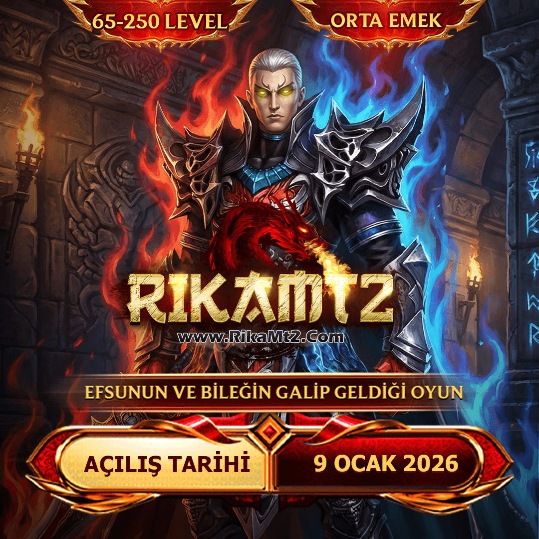 RikaMt2 - 65-250 Orta Emek Pvp Server | 9 Ocak 2026 Açılıyor banner