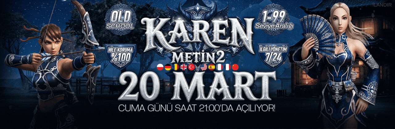 Karen Metin2 Ücretsiz Oto Avlı Legal Satışlı Orta Emek Mt2 Pvp Server banner