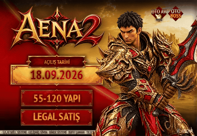 Aena2 55-120 Modern Yapı – HD Grafik Kalitesi, Özel Arena Sistemi, Tip 32 Pet + 1000 Emiş Kuşak + Yohara ile Farm ve VS'yi Aynı Anda Merkeze Alan Metin2 PvP Server banner