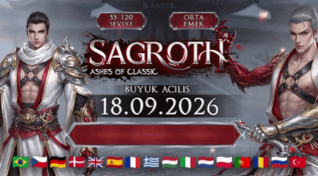 Sagroth2 55-120 Türkiye'nin En Büyük Sunucusu – Pyungmoo + Bakra + Yongbi Çölü TR Orijinal Haritalar 55-120 Uyumlu, Ücretsiz Sınırsız Oto Av + Boss + Battle Pass ile Metin2 PvP Server banner
